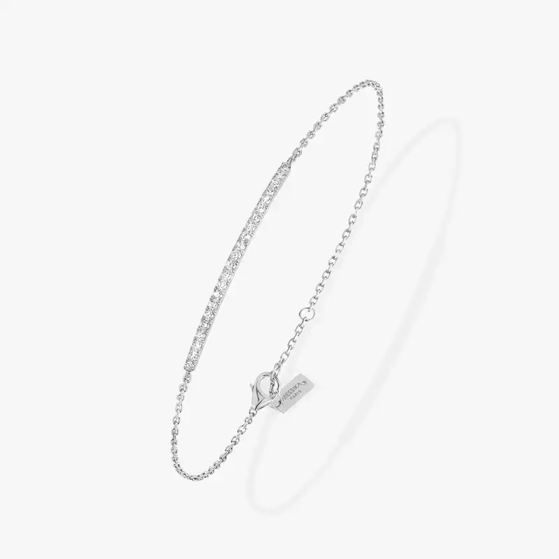 Bracelet For Her White Gold Diamond Gatsby Bar 05446-WG