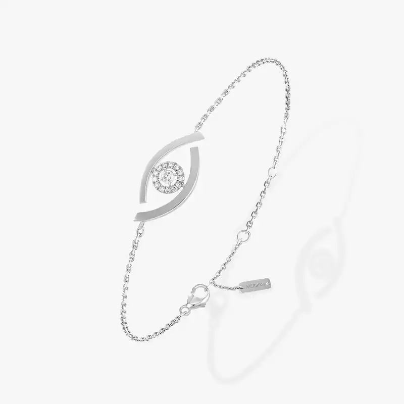 Bracelet For Her White Gold Diamond Lucky Eye 10034-WG