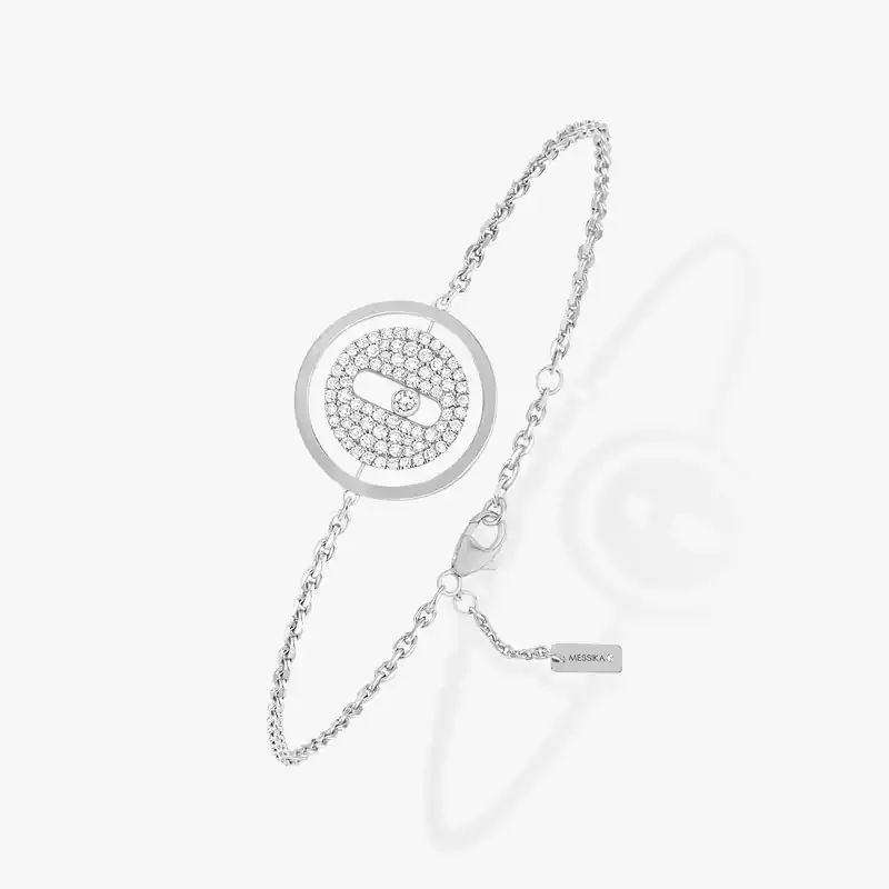 Bracelet Femme Or Blanc Diamant Lucky Move Pavé PM 07541-WG