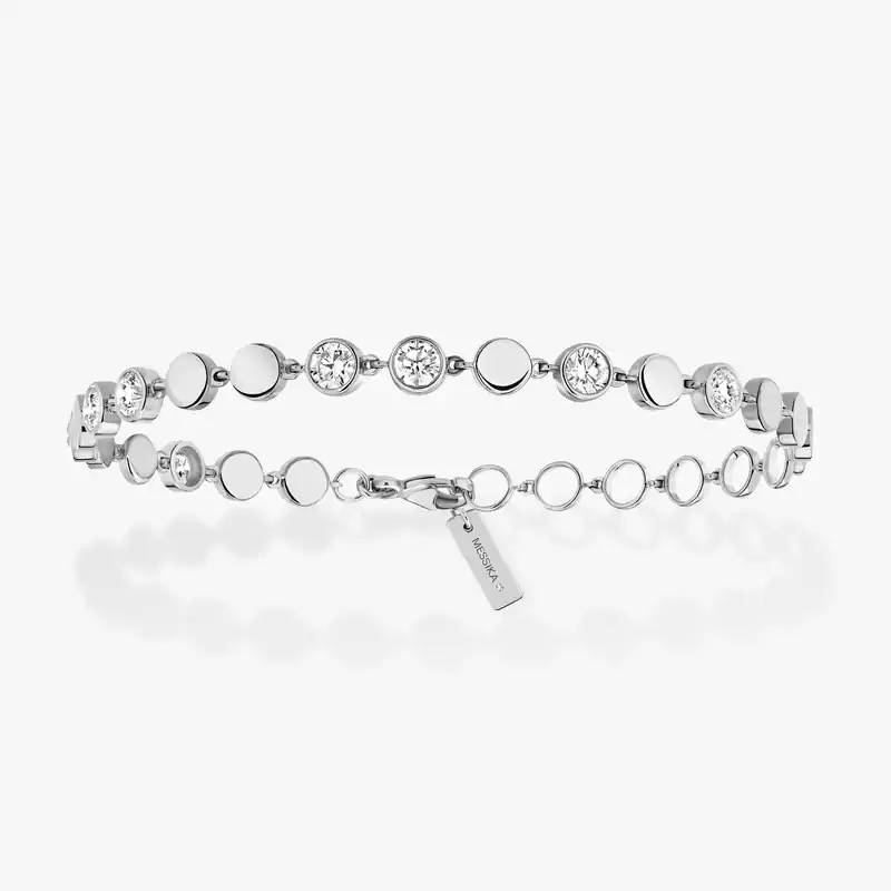 Bracelet Femme Or Blanc Diamant D-Vibes MM 12484-WG