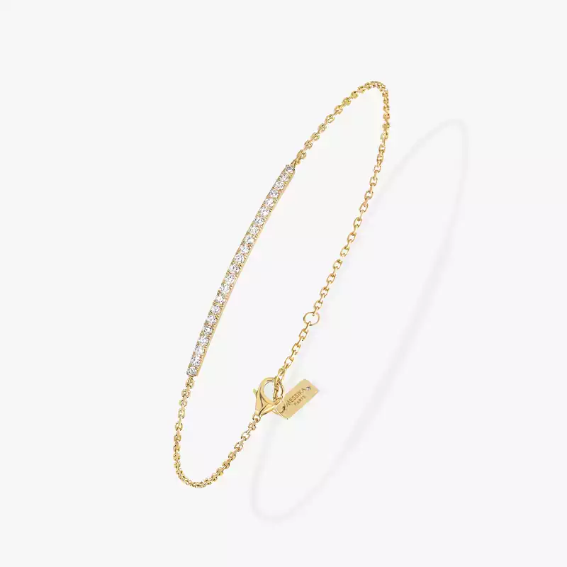 Bracelet For Her Yellow Gold Diamond Gatsby Bar 05446-YG