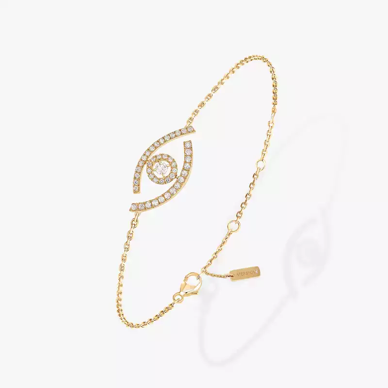 Bracelet For Her Yellow Gold Diamond Lucky Eye Pavé 10035-YG