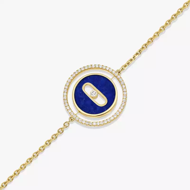 Bracelet For Her Yellow Gold Diamond Lucky Move SM Lapis Lazuli 11979-YG