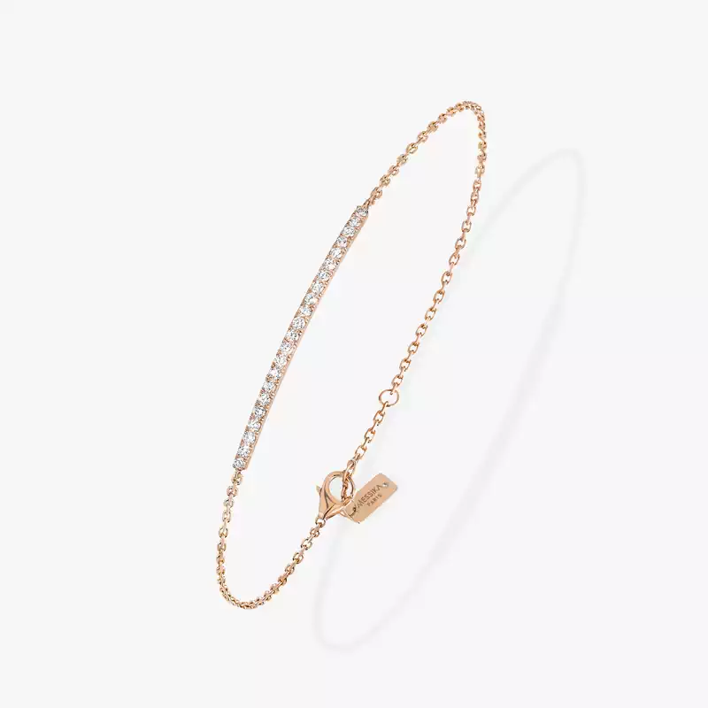 Bracelet For Her Pink Gold Diamond Gatsby Bar 05446-PG