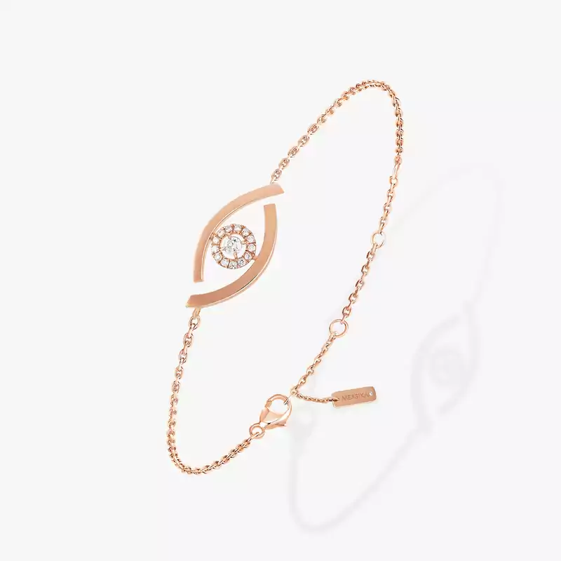 Bracelet For Her Pink Gold Diamond Lucky Eye 10034-PG