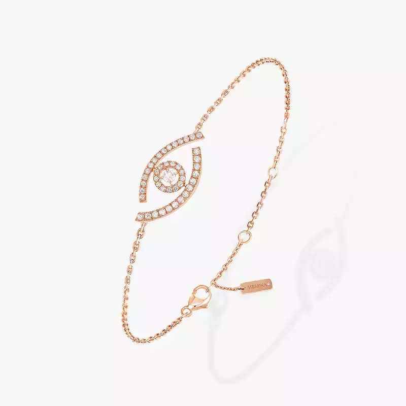 Bracelet For Her Pink Gold Diamond Lucky Eye Pavé 10035-PG