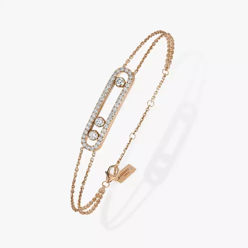 Bracelet For Her Pink Gold Diamond Move Classique Pavé 03995-PG