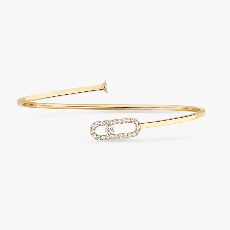 Bracelet For Her Yellow Gold Diamond Move Uno Pavé Flex Bangle MM 12057-YG