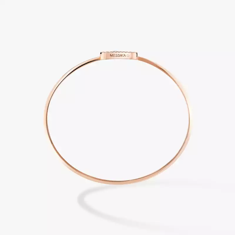 Bracelet For Her Pink Gold Diamond Move Uno Pavé Flex Bangle 11134-PG