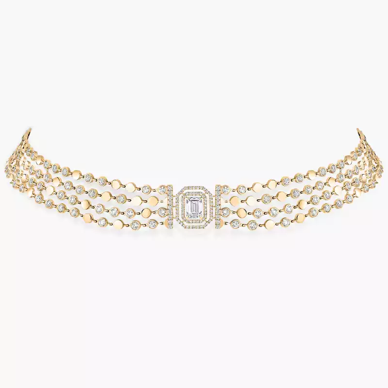 Collier Femme Or Jaune Diamant D-Vibes Multi Rangs 12434-YG