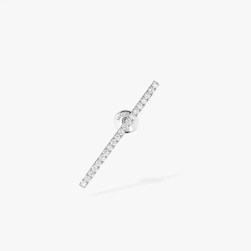 Earrings For Her White Gold Diamond Gatsby Single Bar Earring 07230-WG