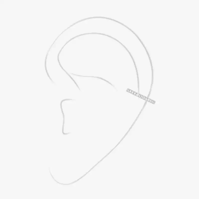 Einzelner Gatsby Ohrclip mittleres Ohr Für sie Diamant Ohrringe Weißgold 10031-WG