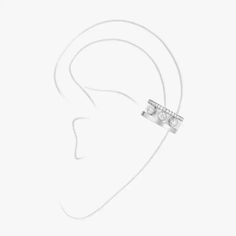 الأقراط امرأة ذهب أبيض الماس Move Romane Earring clip  10120-WG