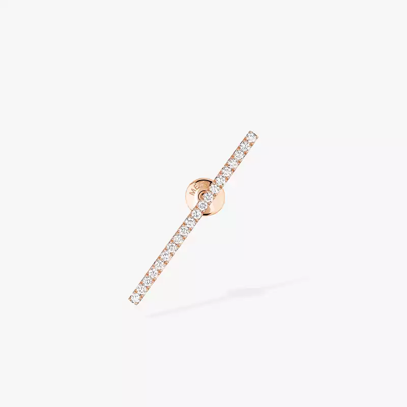 Earrings For Her Pink Gold Diamond Gatsby Single Bar Earring 07230-PG