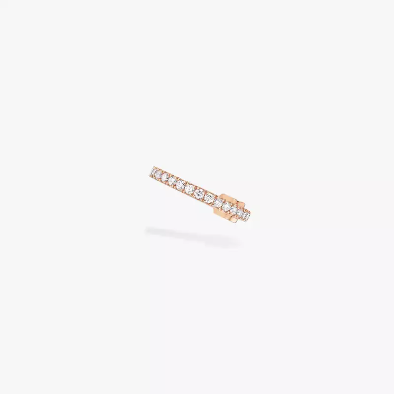 Earrings For Her Pink Gold Diamond Gatsby Mono Clip Middle  10031-PG