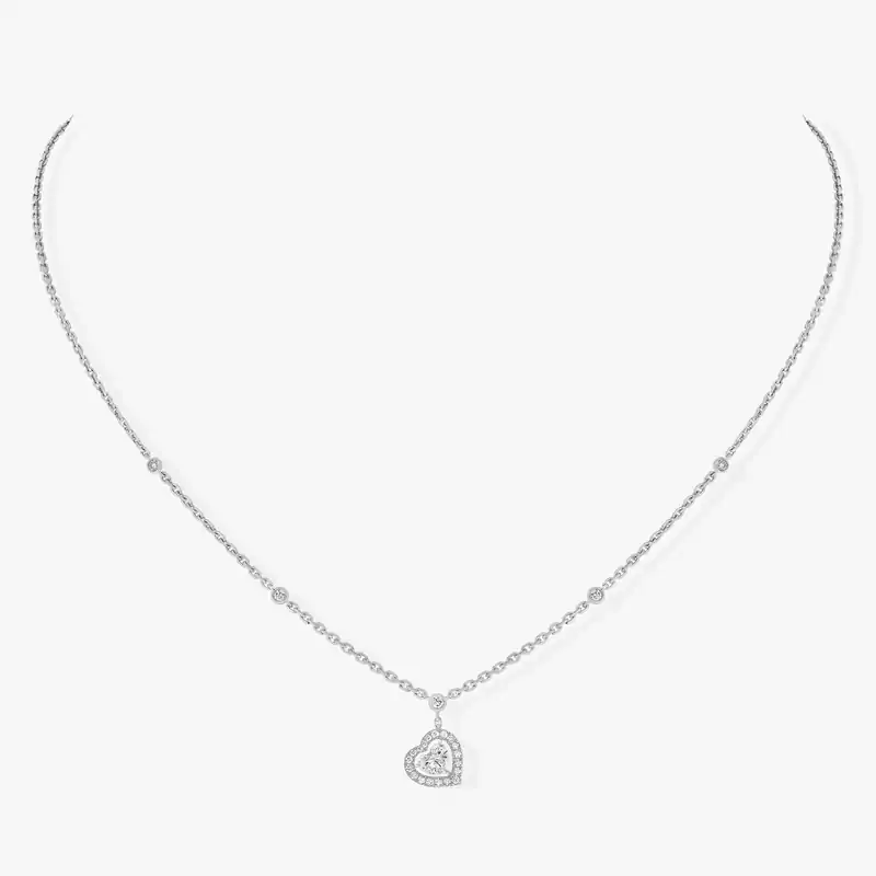 Collier Femme Or Blanc Diamant Joy diamant cœur 0,15ct 11437-WG