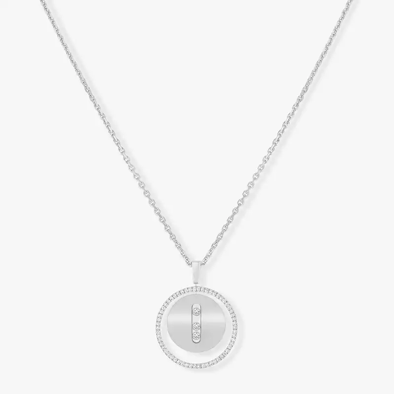 Necklace For Her White Gold Diamond Lucky Move MM 07394-WG