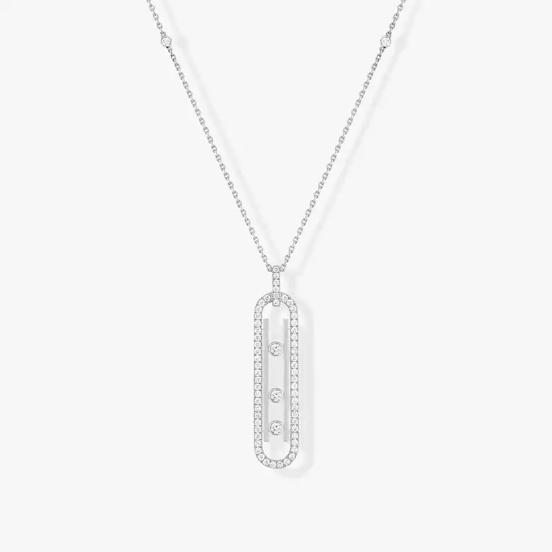 Move 10th SM Necklace White Gold For Her Diamond Necklace 10032-WG