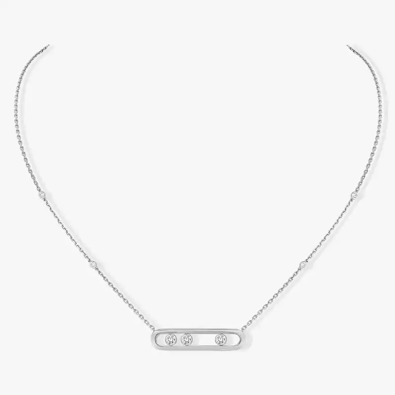 Collier Femme Or Blanc Diamant Move 03997-WG