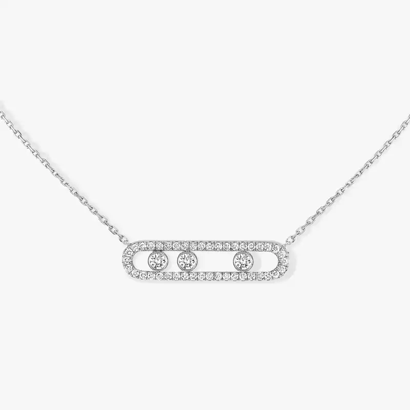 Necklace For Her White Gold Diamond Move Pavé 03994-WG