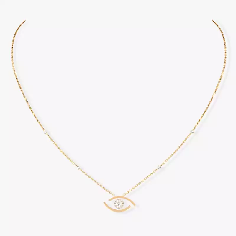 Collar Mujer Oro amarillo Diamante Collar Lucky Eye 07524-YG
