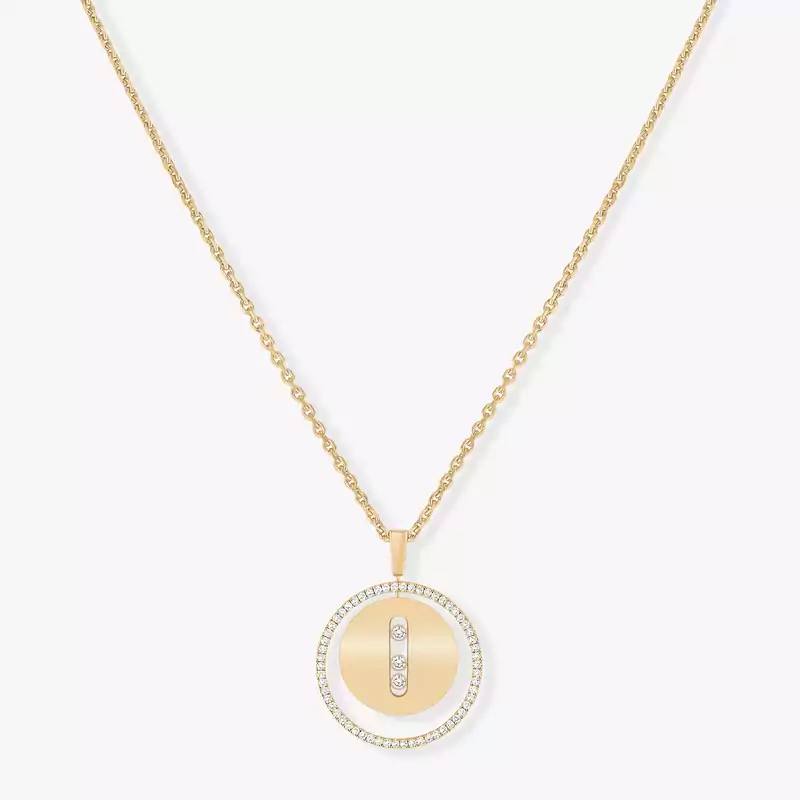 Necklace For Her Yellow Gold Diamond Lucky Move MM 07394-YG
