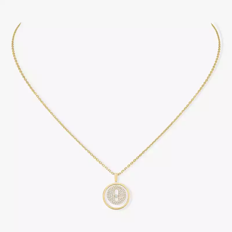 Lucky Move SM Pavé Yellow Gold For Her Diamond Necklace 07397-YG