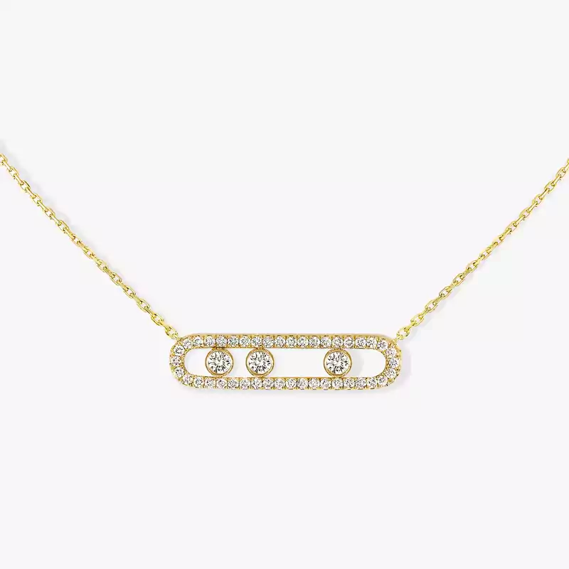 Move Pavé Yellow Gold For Her Diamond Necklace 03994-YG