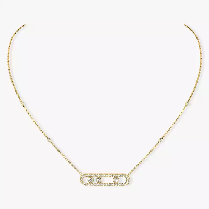 Move Pavé Yellow Gold For Her Diamond Necklace 03994-YG