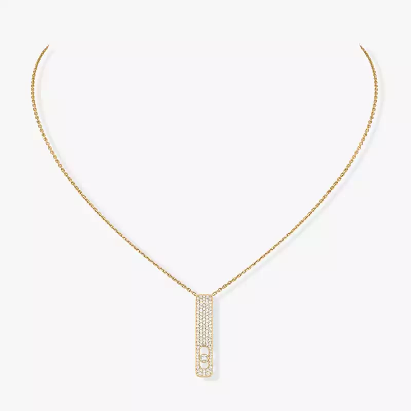 My First Diamond Pavé  Yellow Gold For Her Diamond Necklace 07520-YG