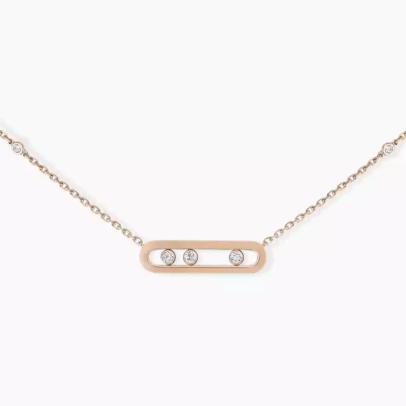Necklace For Her Pink Gold Diamond Baby Move 04323-PG