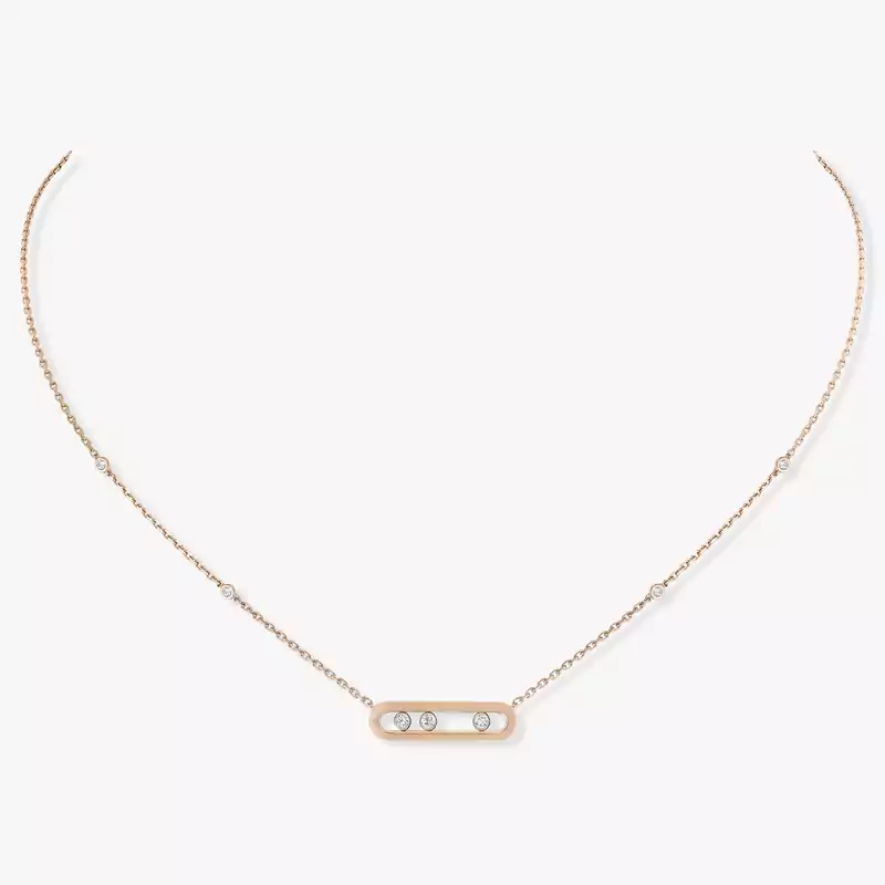 Necklace For Her Pink Gold Diamond Baby Move 04323-PG