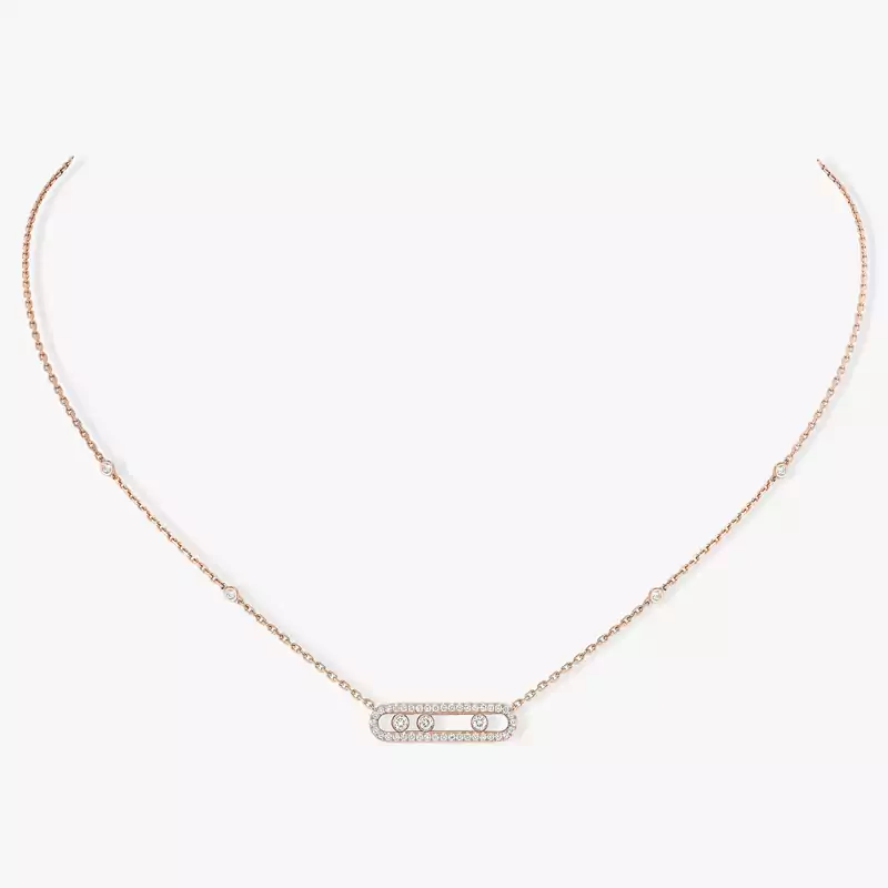 Collier Femme Or Rose Diamant Baby Move Pavé 04322-PG