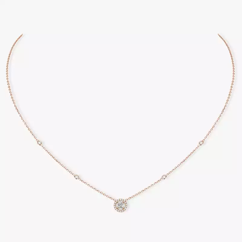 Necklace For Her Pink Gold Diamond Joy Round Diamond 0.20ct 04281-PG