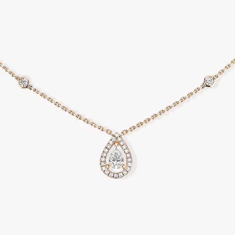 Collier Femme Or Rose Diamant Joy Diamant Poire 0,25ct 05224-PG