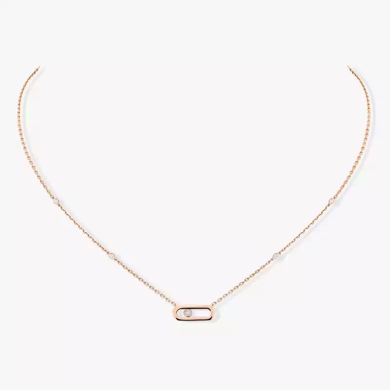 Collier Femme Or Rose Diamant Move Uno Or 10053-PG