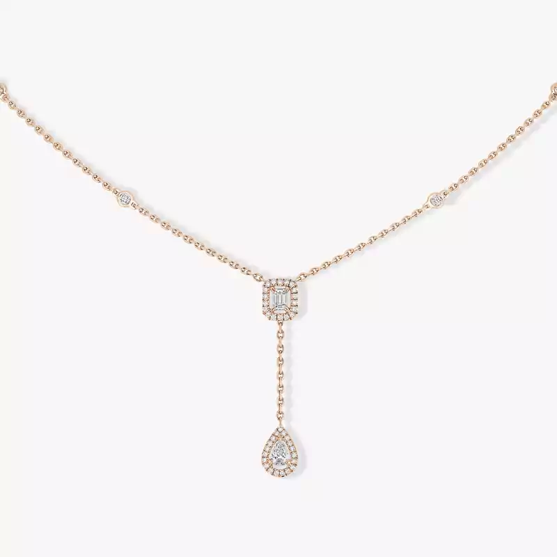 Collier Femme Or Rose Diamant My Twin Cravate 0,10ct x2 06693-PG