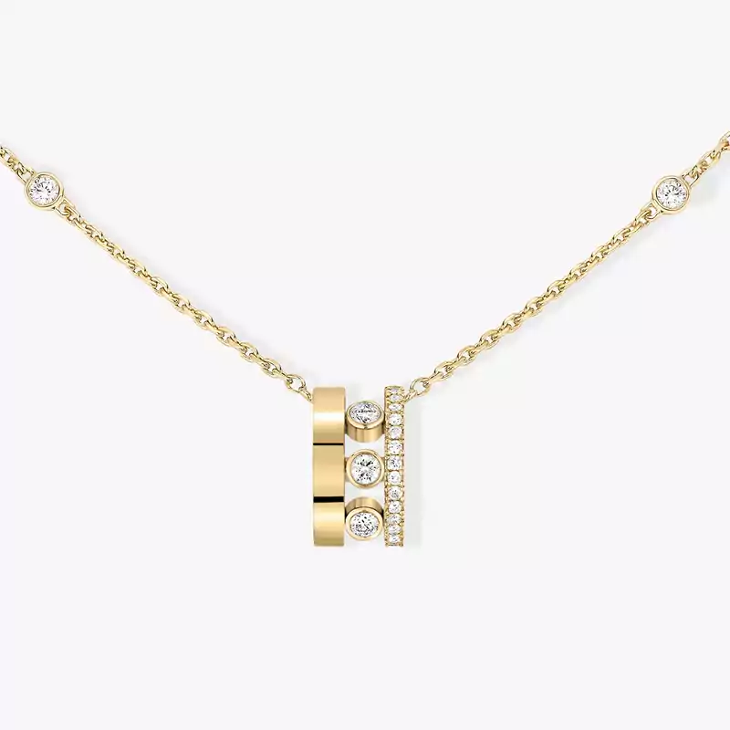 Necklace For Her Yellow Gold Diamond Move Romane Pendant  07158-YG