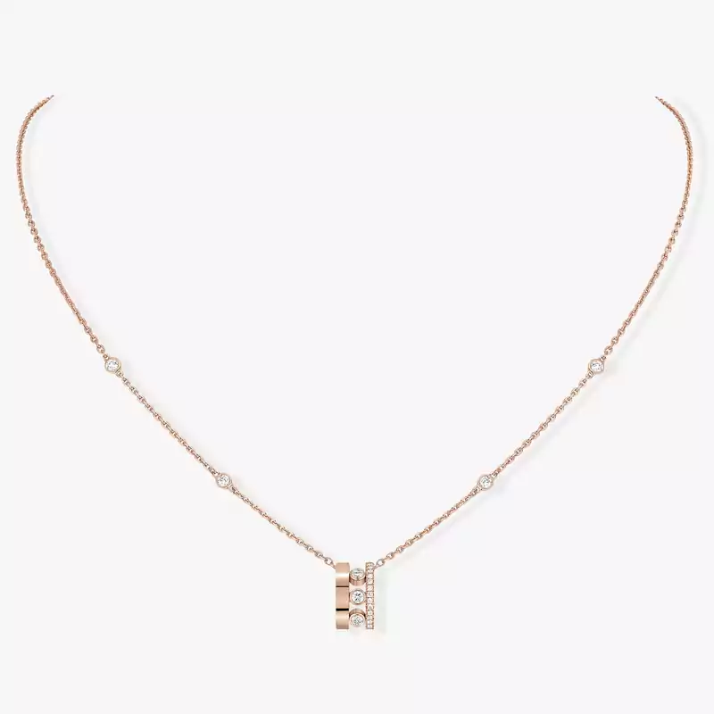 Move Romane Pendant  Pink Gold For Her Diamond Necklace 07158-PG