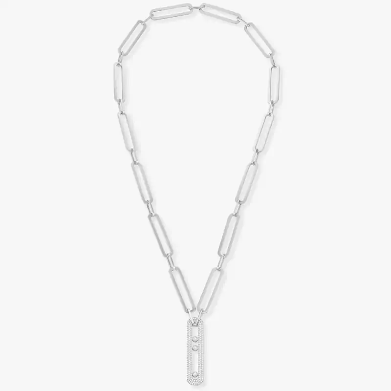 Necklace For Her White Gold Diamond Move 10th Anniversary XL 06768-WG