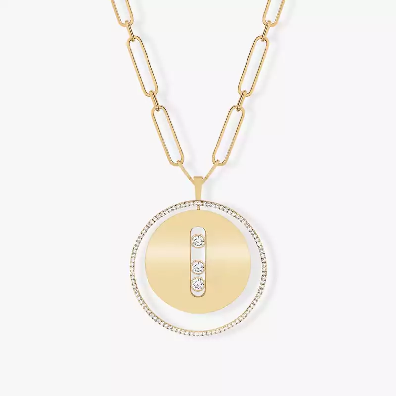 Lucky Move Long Necklace LM Yellow Gold For Her Diamond Necklace 10126-YG