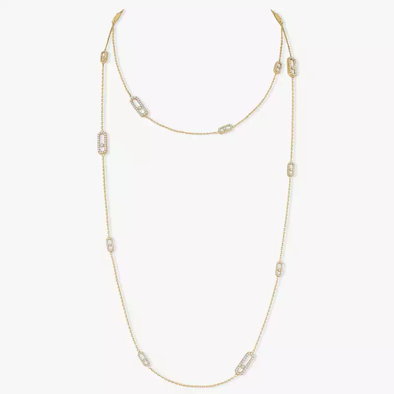 Necklace For Her Yellow Gold Diamond Move Uno Long Necklace 11324-YG