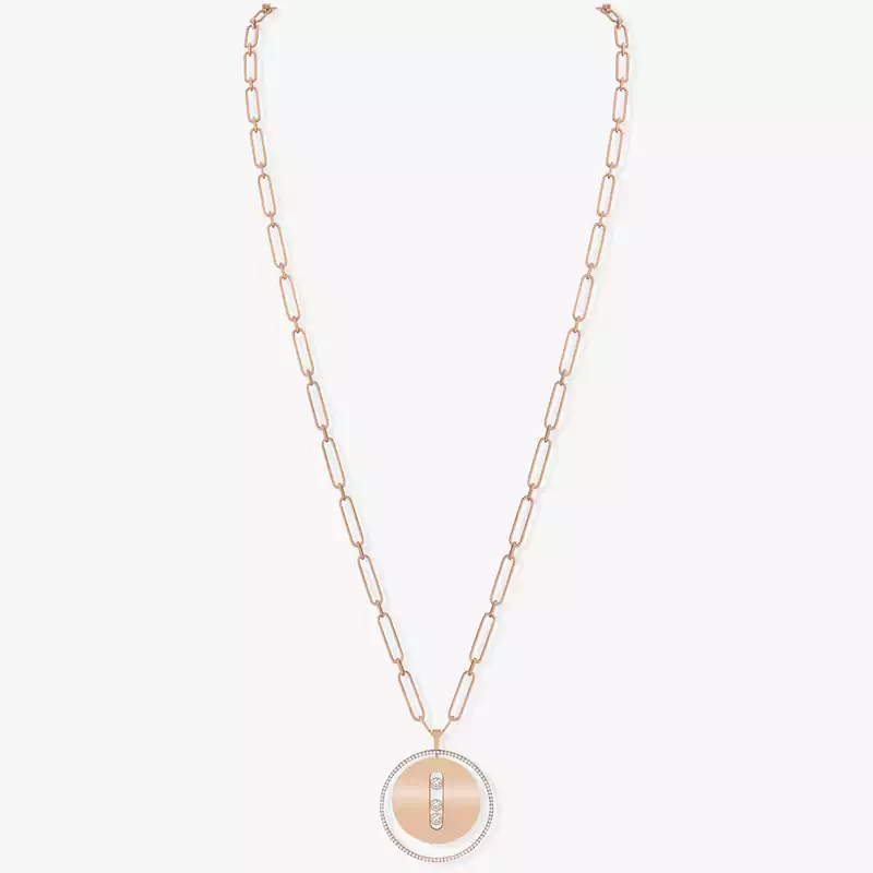 Lucky Move Long Necklace LM Pink Gold For Her Diamond Necklace 10126-PG