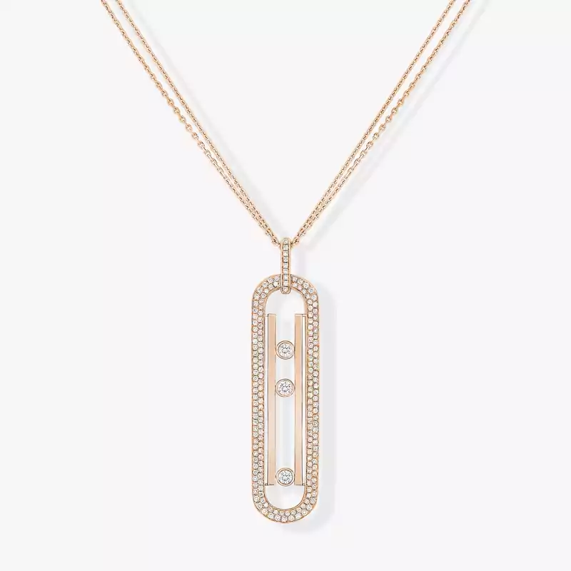 Move 10th Anniversary  Pink Gold For Her Diamond Necklace 07228-PG