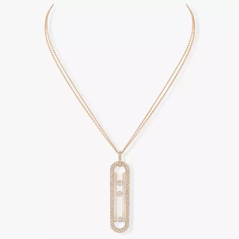 Necklace For Her Pink Gold Diamond Move 10th Anniversary  07228-PG