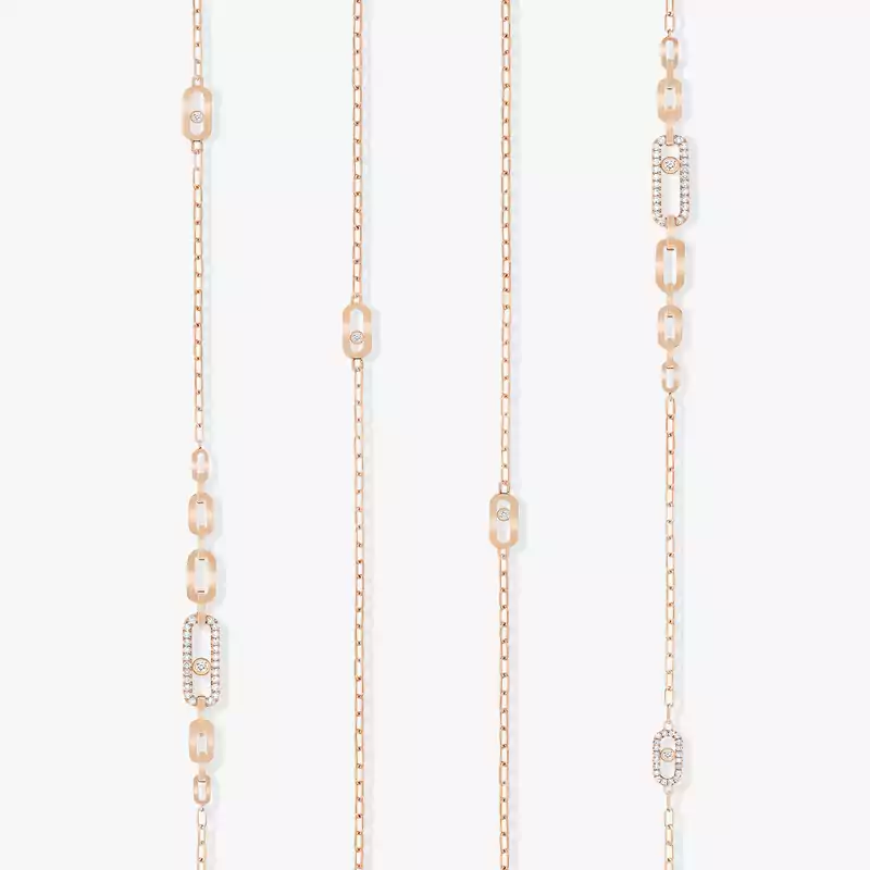 Move Uno  Pink Gold For Her Diamond Necklace 07170-PG