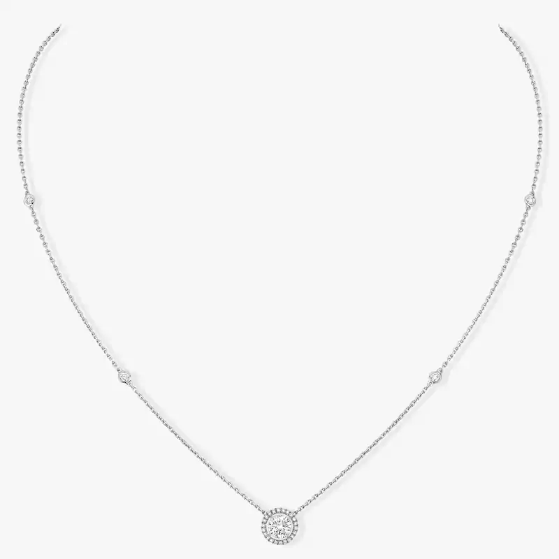 Collar Mujer Oro blanco Diamante Solitaire M-Love Brillant 08611-WG
