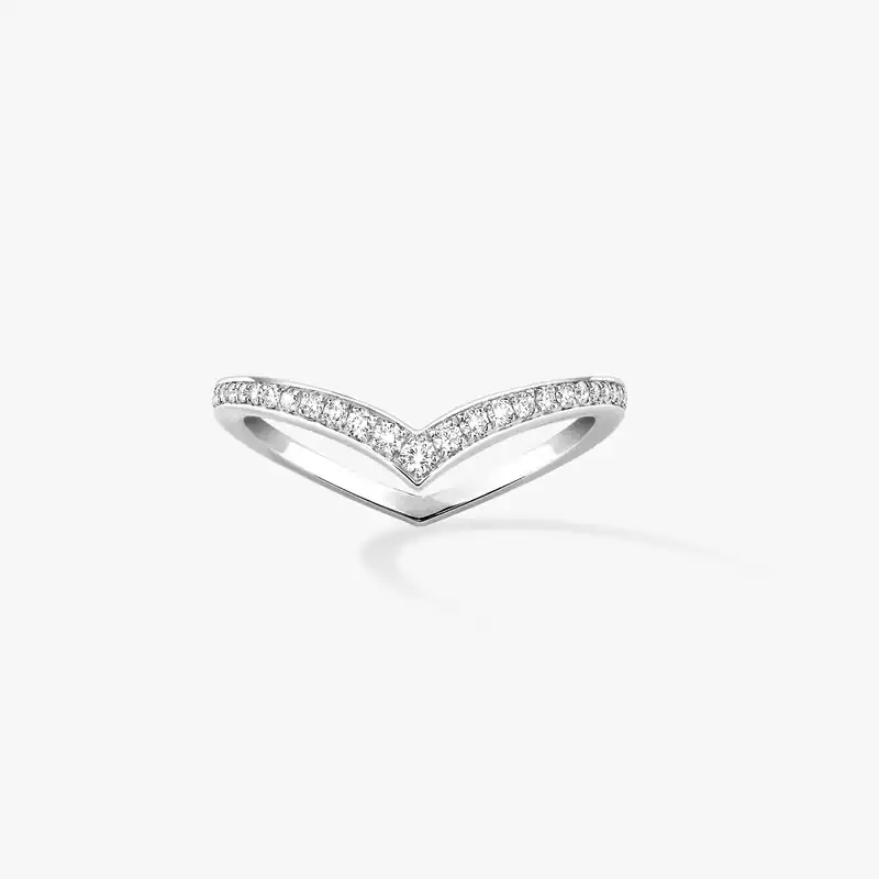 Ring For Her White Gold Diamond Fiery Diamond Pavé Wedding Ring 12088-WG