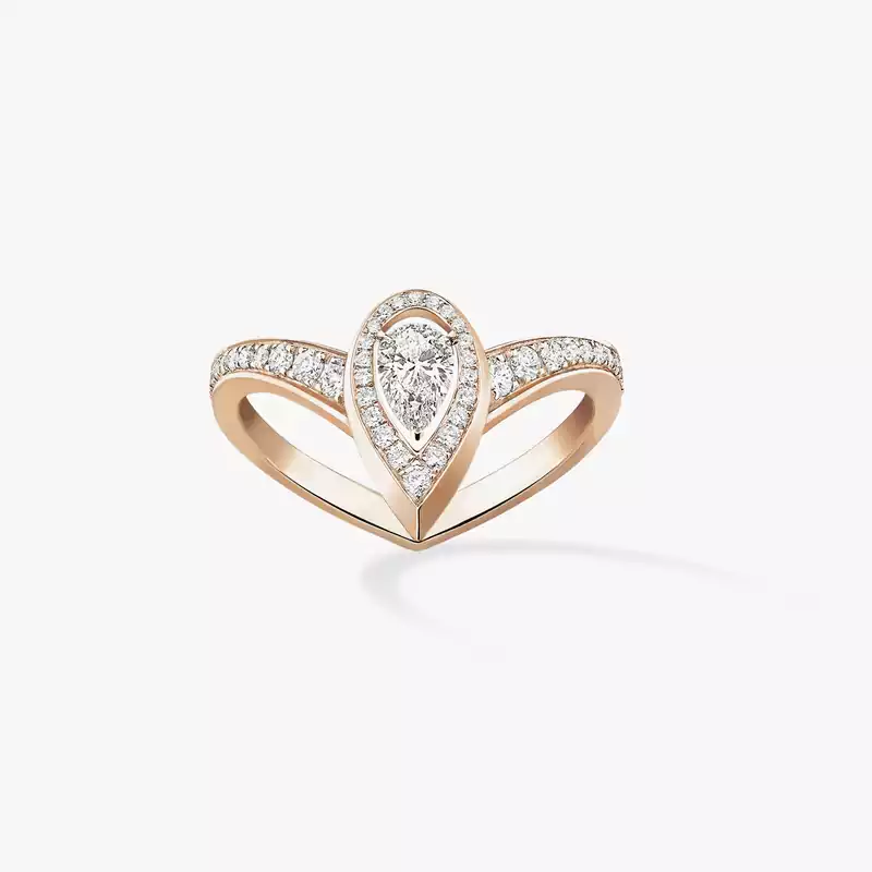 リング 女性への ピンクゴールド ダイヤモンド  《ファイアリー》0.10 カラット 12086-PG