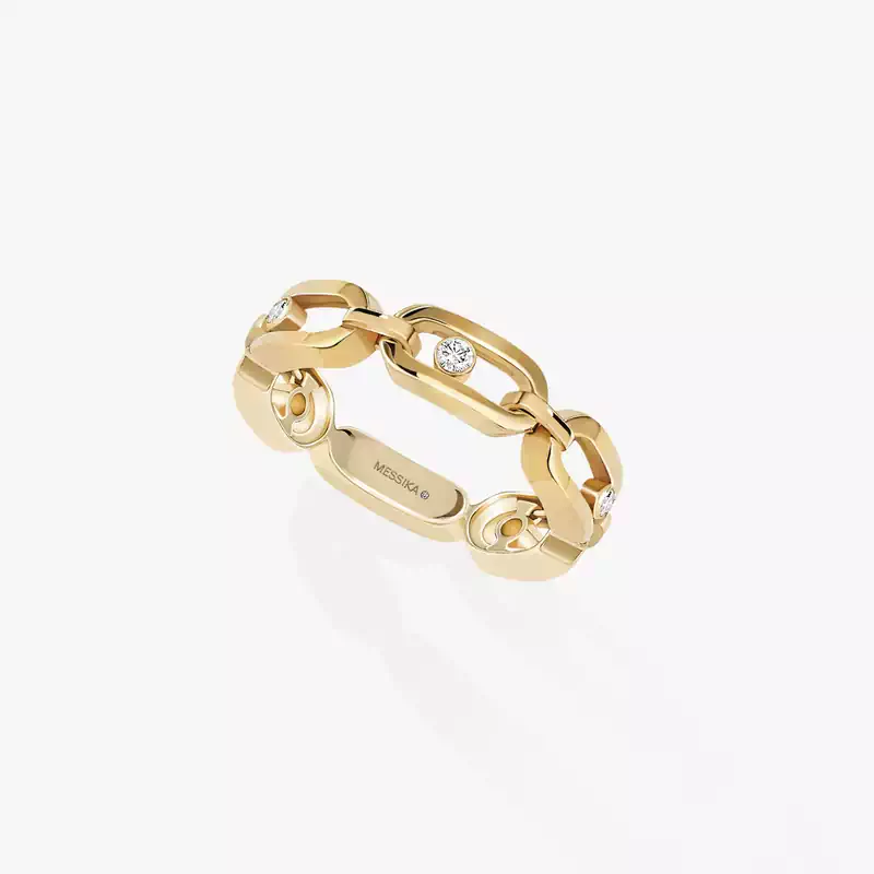 Ring For Her Yellow Gold Diamond Move Link Multi 12078-YG